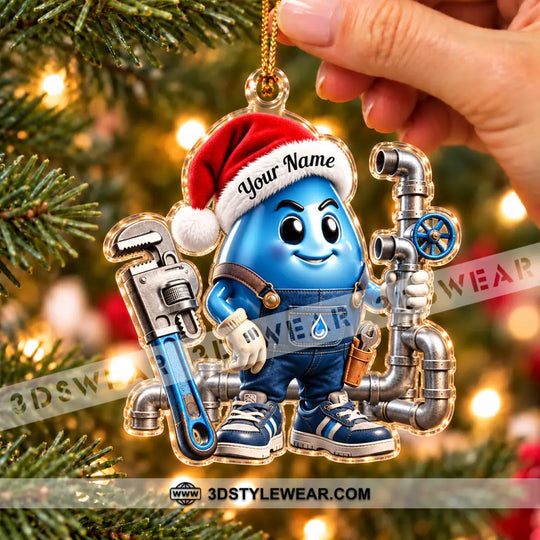 Plumber Home Decor, Christmas Ornament, Personalized Ornament style option 3