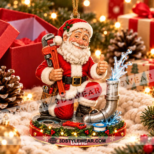 Plumber Home Decor, Christmas Ornament, Personalized Ornament style option 2