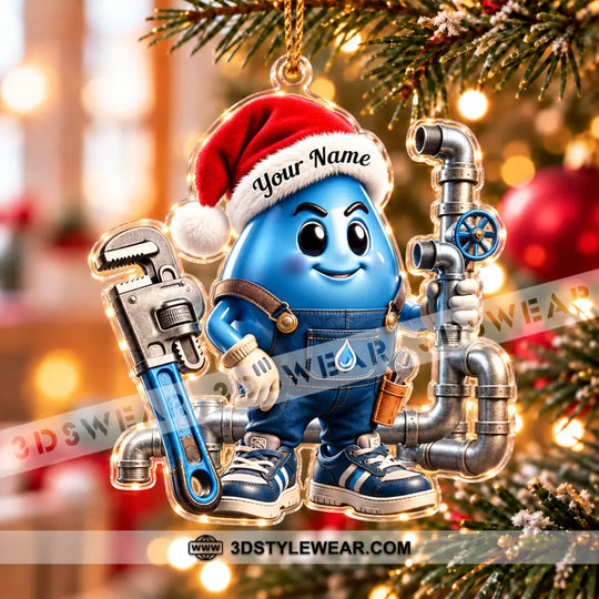 Plumber Home Decor, Christmas Ornament, Personalized Ornament style option 2