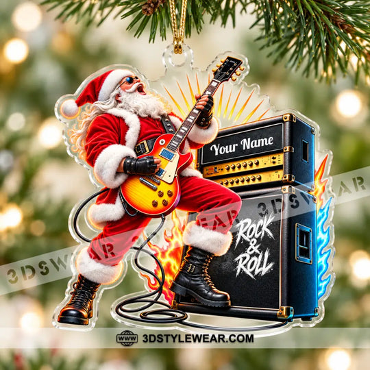 Rock And Roll Home Decor, Christmas Ornament, Personalized Ornament style option 2