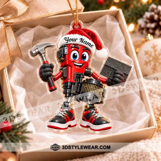 Roofer Home Decor, Christmas Ornament, Personalized Ornament style option 2
