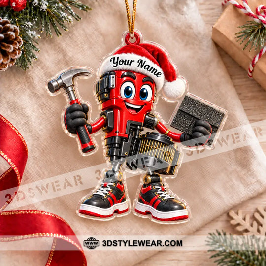 Roofer Home Decor, Christmas Ornament, Personalized Ornament style option 3