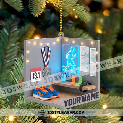 Running Home Decor Christmas Ornament Personalized Ornament - Ornament