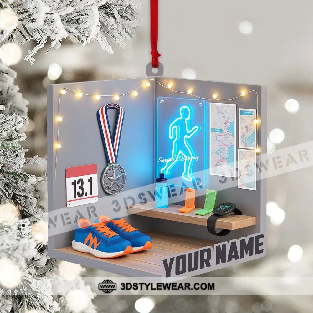 Running Home Decor Christmas Ornament Personalized Ornament - Ornament