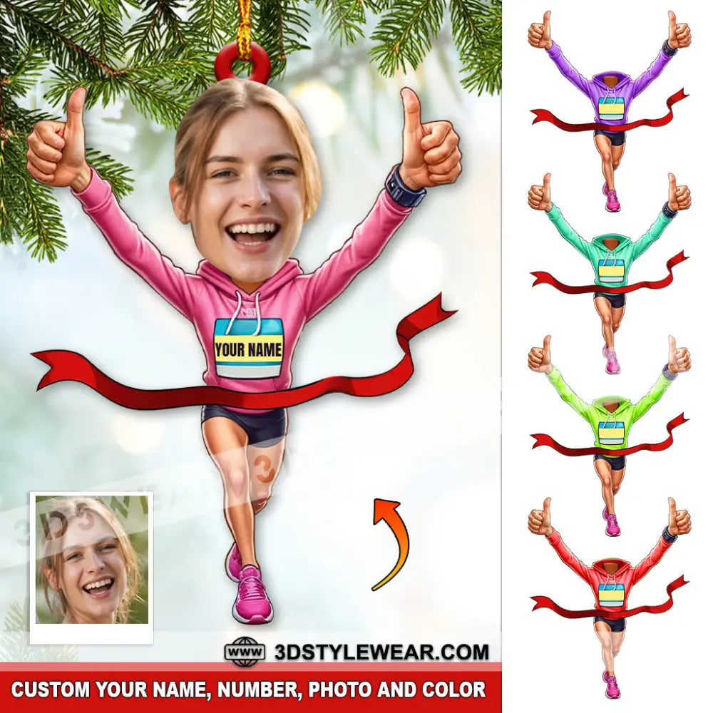 Running Lover Home Decor Christmas Ornament Personalized Ornament - 3.54’’ / 1 Ornament - Ornament