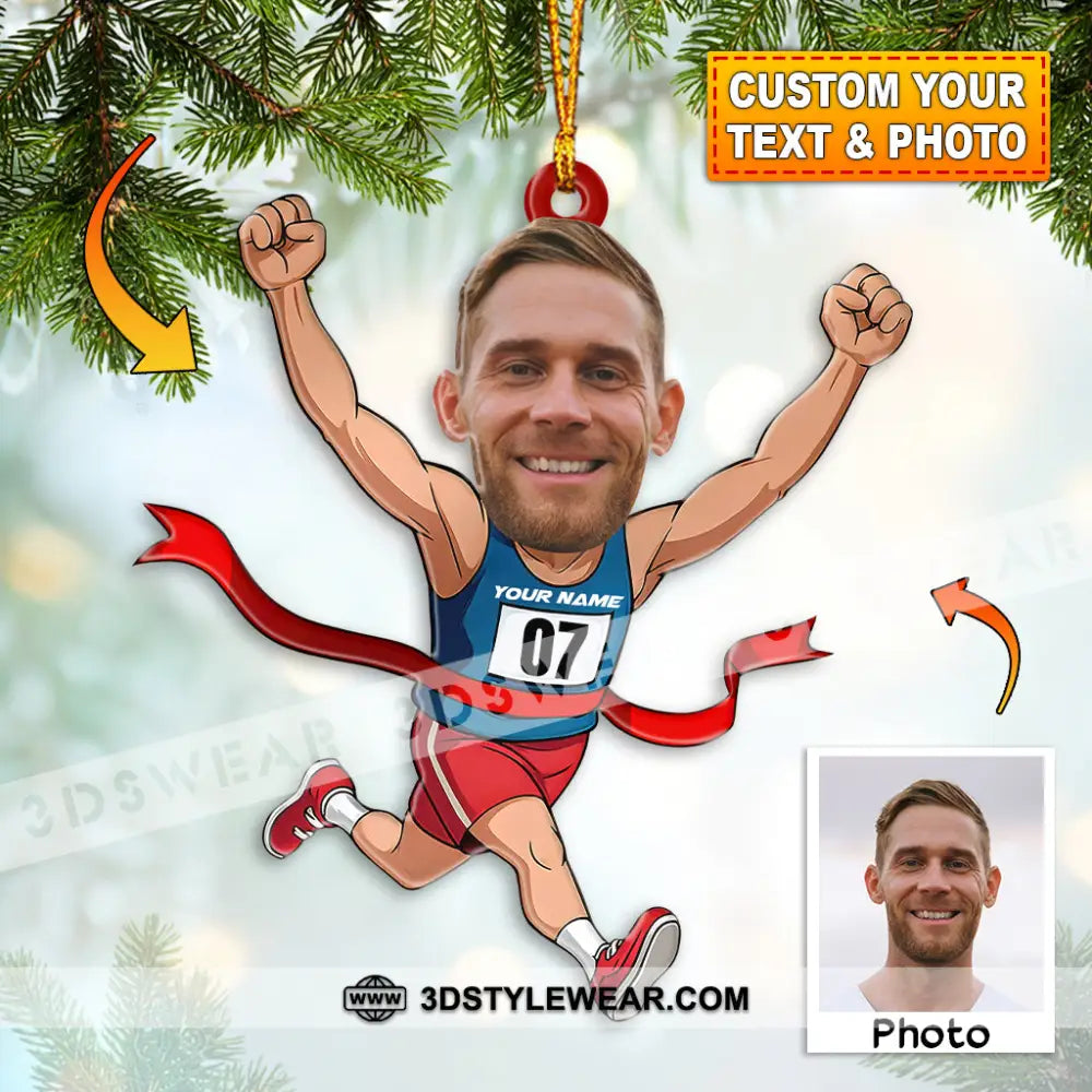 Running Lover Home Decor Christmas Ornament Personalized Ornament - 3.54’’ / 1 Ornament - Ornament