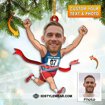 Running Lover Home Decor Christmas Ornament Personalized Ornament - 3.54’’ / 1 Ornament - Ornament