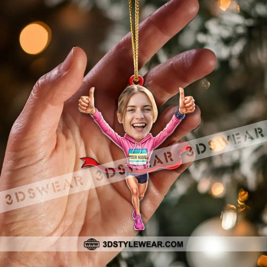 Running Lover, Home Decor, Christmas Ornament, Personalized Ornament style option 2
