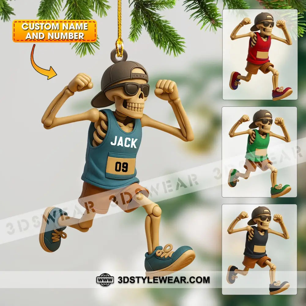 Running Men Home Decor Christmas Ornament Personalized Ornament - 3.54’’ / 1 Ornament - Ornament