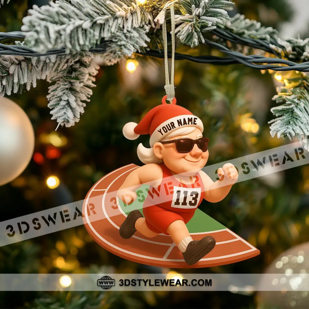 Running Santa Home Decor Christmas Ornament Personalized Ornament - Ornament
