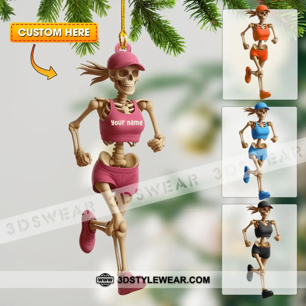 Running Women Home Decor Christmas Ornament Personalized Ornament - 3.54’’ / 1 Ornament - Ornament