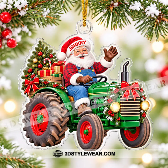 Santa Farmer Home Decor, Christmas Ornament, Personalized Ornament style option 4