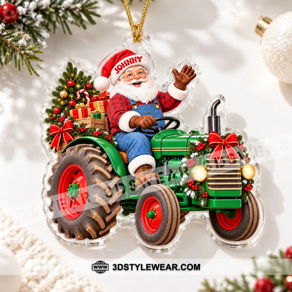 Santa Farmer Home Decor Christmas Ornament Personalized Ornament - Ornament