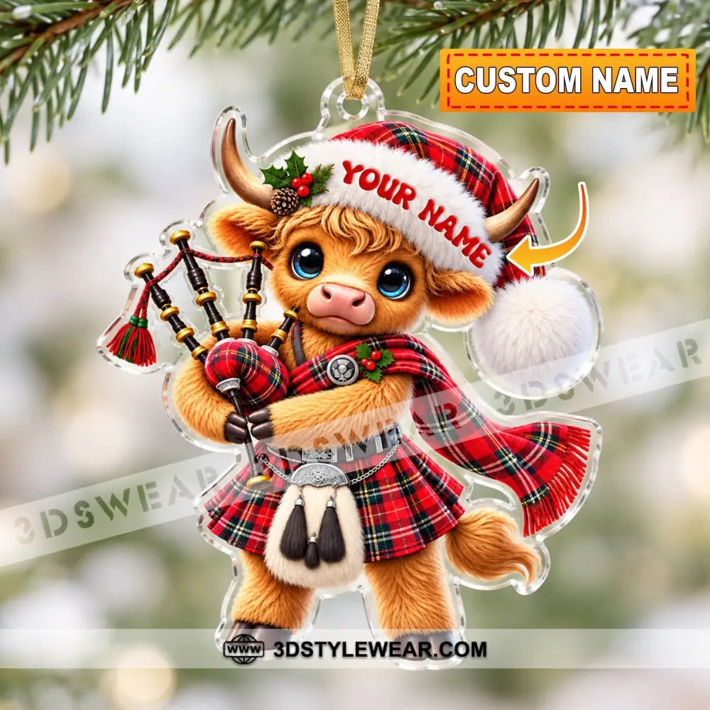 Scotland Cow Home Decor Christmas Ornament Personalized Ornament - Ornament