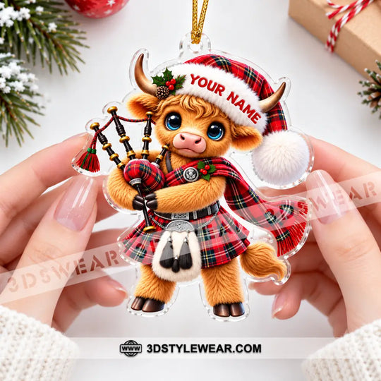Scotland Cow Home Decor, Christmas Ornament, Personalized Ornament style option 4