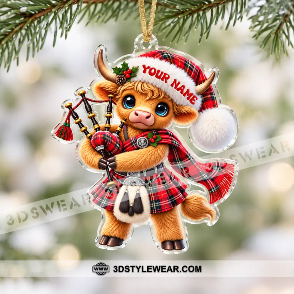 Scotland Cow Home Decor Christmas Ornament Personalized Ornament - Ornament
