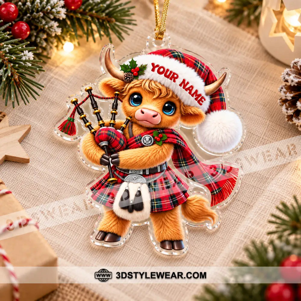 Scotland Cow Home Decor Christmas Ornament Personalized Ornament - Ornament