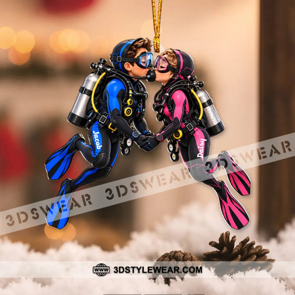 Scuba Diving Home Decor Christmas Ornament Personalized Ornament - Ornament