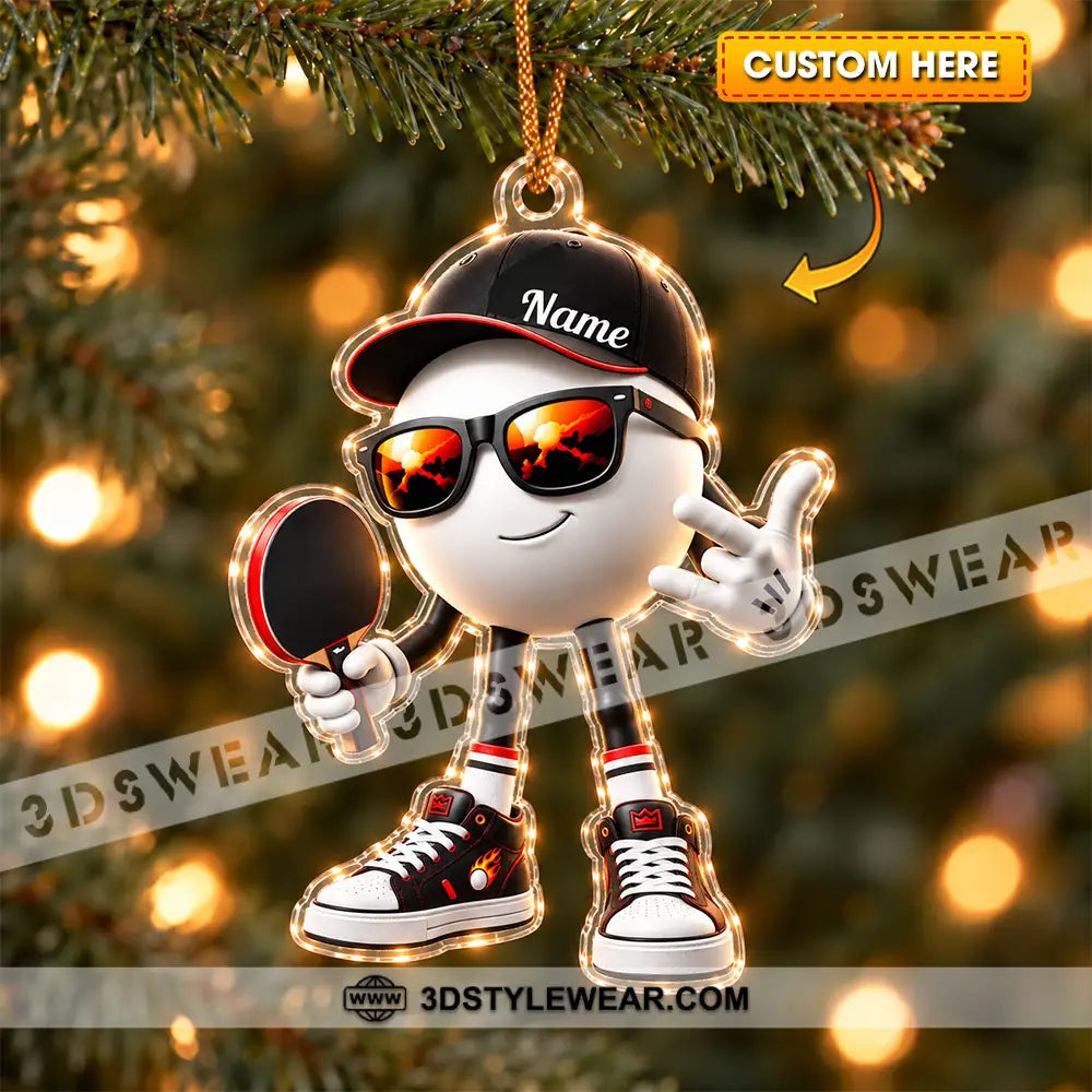 Table Tennis Home Decor Christmas Ornament Personalized Ornament - 3.54’’ / 1 Ornament - Ornament
