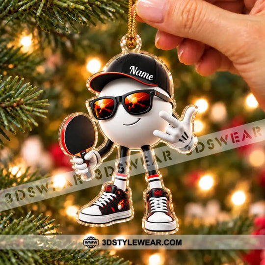 Table Tennis Home Decor, Christmas Ornament, Personalized Ornament style option 2