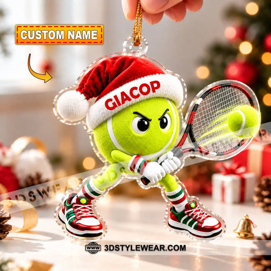 Tennis Home Decor, Christmas Ornament, Personalized Ornament style option 1