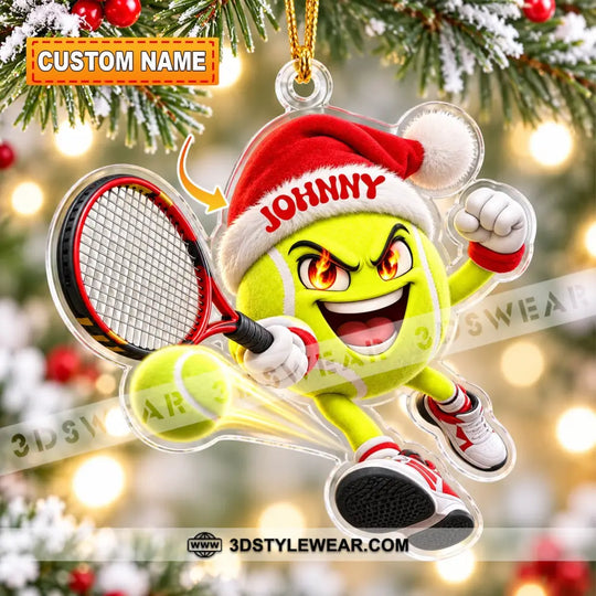 Tennis Home Decor, Christmas Ornament, Personalized Ornament style option 1