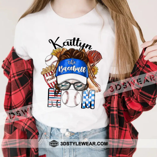 The Baseball Mom, Personalized Baseball T-Shirt, Gift For Baseball Lovers style option 3