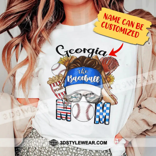 The Baseball Mom, Personalized Baseball T-Shirt, Gift For Baseball Lovers style option 2