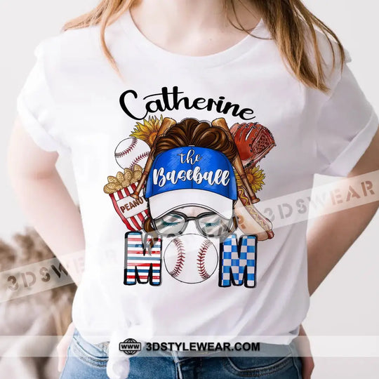 The Baseball Mom, Personalized Baseball T-Shirt, Gift For Baseball Lovers style option 4