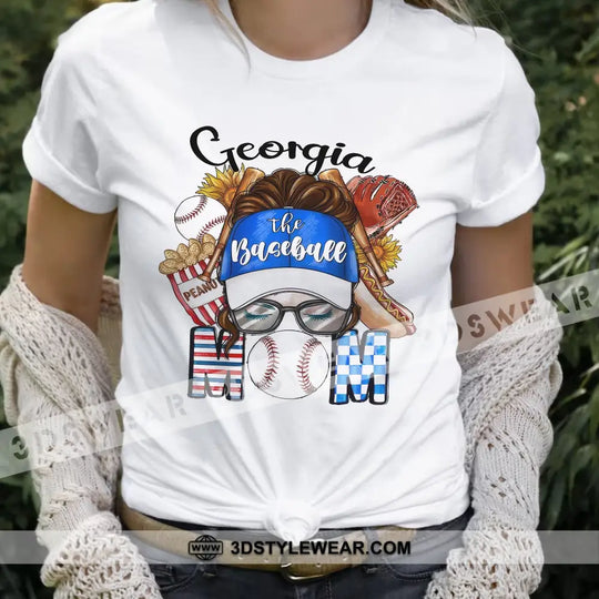 The Baseball Mom, Personalized Baseball T-Shirt, Gift For Baseball Lovers style option 1