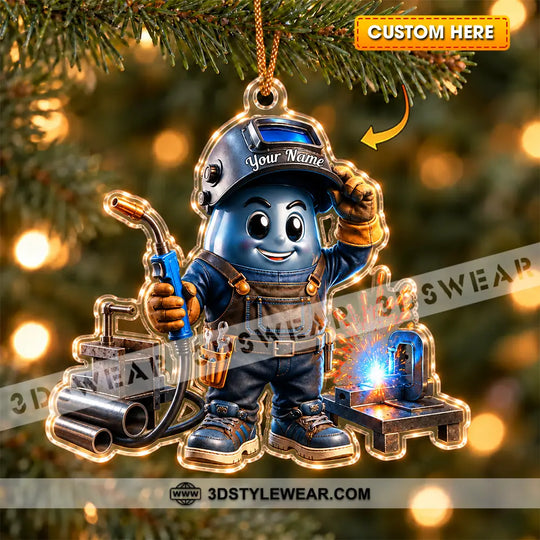 The Welder Home Decor, Christmas Ornament, Personalized Ornament style option 1
