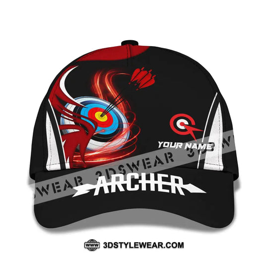 Unisex Cap, Custom Archery Sport Cap, Red Wave style option 2