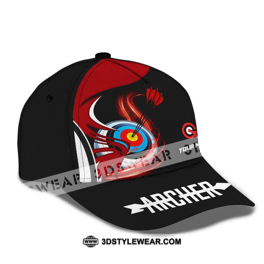Unisex Cap, Custom Archery Sport Cap, Red Wave style option 4