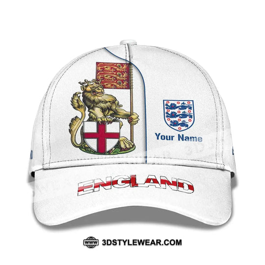 Unisex Cap,  Custom England Football Name Cap, England The Three Lions style option 2