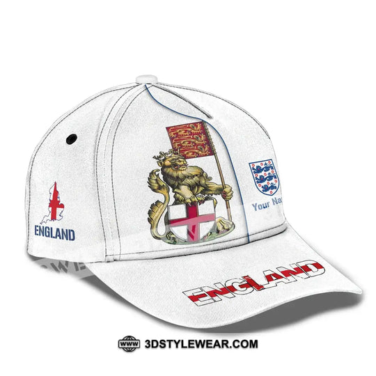 Unisex Cap,  Custom England Football Name Cap, England The Three Lions style option 3
