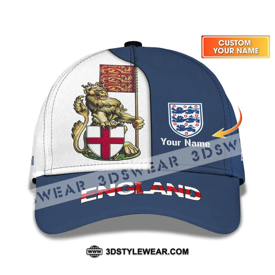 Unisex Cap,  Custom England Football Name Cap, England Three Lion style option 1