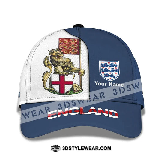 Unisex Cap,  Custom England Football Name Cap, England Three Lion style option 2