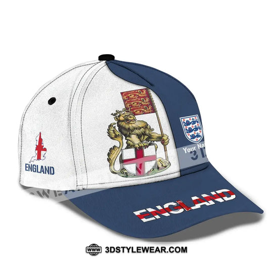 Unisex Cap,  Custom England Football Name Cap, England Three Lion style option 3
