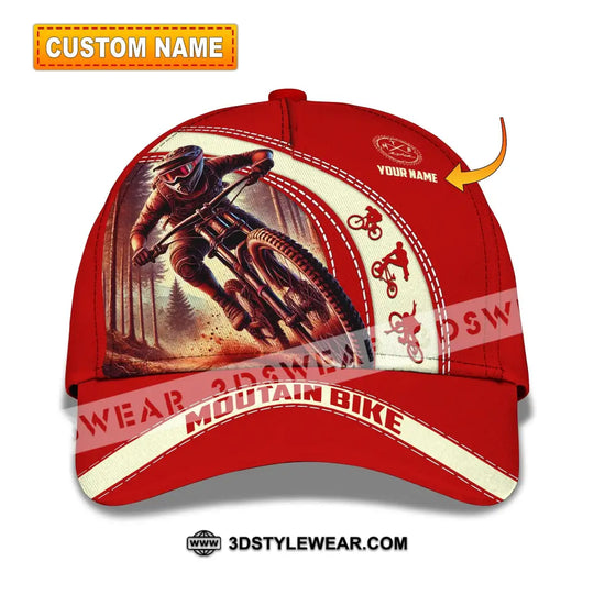 Unisex Cap, Custom Name Mountain Bike Hat style option 1