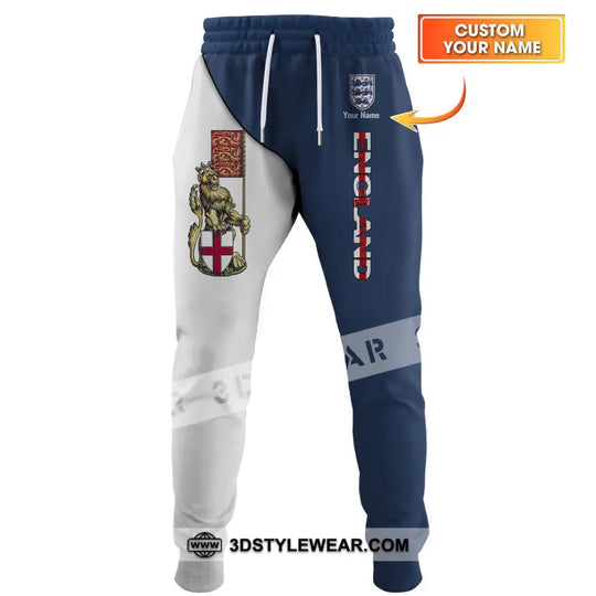 Unisex Pants - Custom England Football Name Pants, England Three Lion style option 1