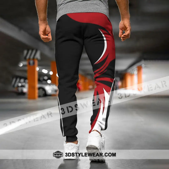 Unisex Pants - Custom Name Archery Sport Pants, Red Wave style option 3