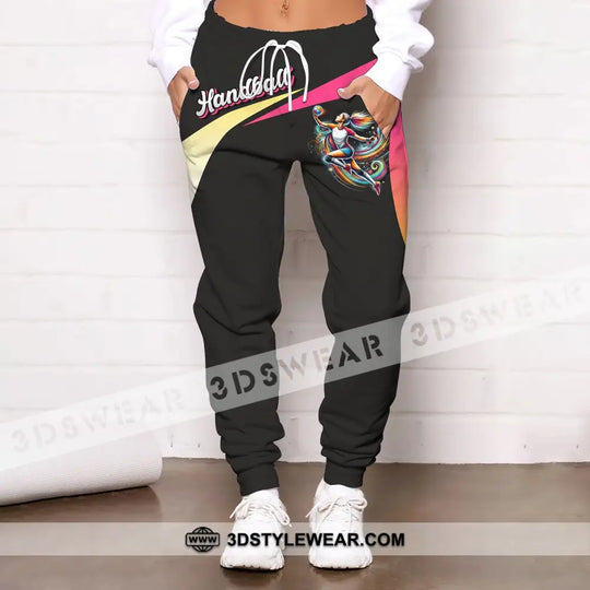 Unisex Pants - Hot Pink Handball Sport Pants style option 3