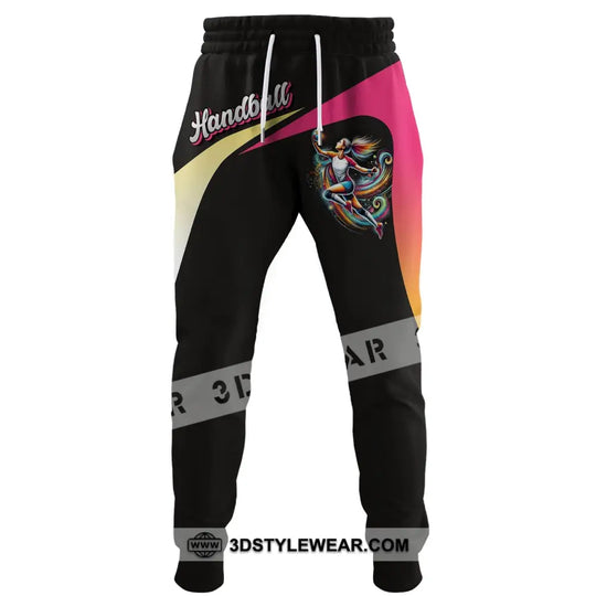 Unisex Pants - Hot Pink Handball Sport Pants style option 1