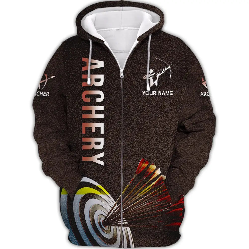 Unisex Shirt Archery T-Shirt Polo Gifts For Lovers Zipper Hoodie / S