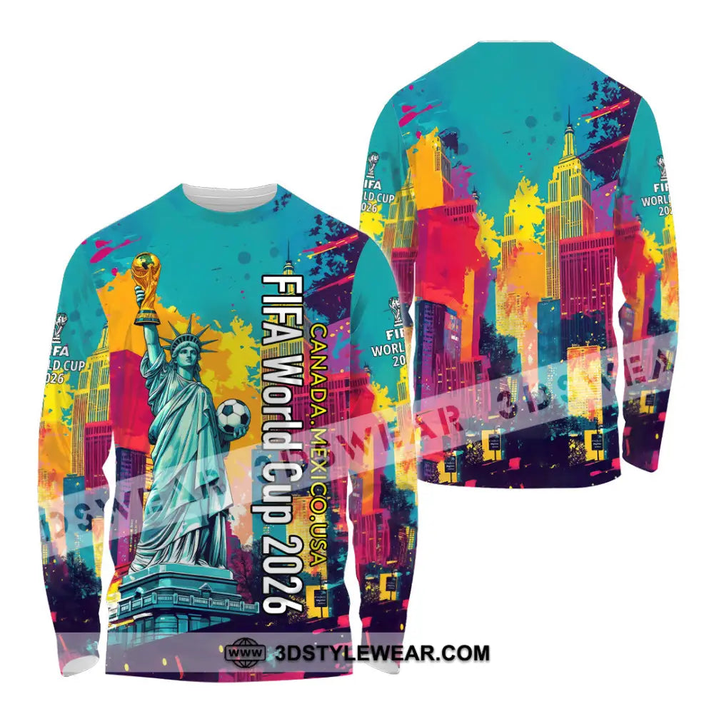 Unisex Shirt - Canada - Mexico - USA Fifa World Cup 2026 3D Shirt Long Sleeve Shirt / S T-shirt