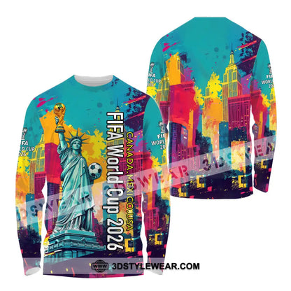 Unisex Shirt - Canada - Mexico - USA Fifa World Cup 2026 3D Shirt Long Sleeve Shirt / S T-shirt