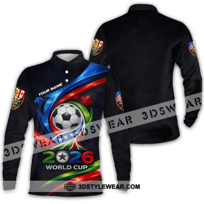 Unisex Shirt - Custom 2026 World Cup 3D Shirt Long Sleeve Polo / S T-shirt