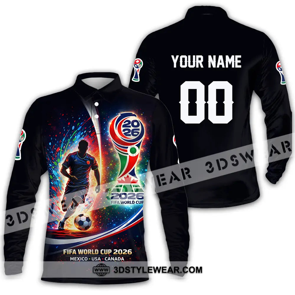 Unisex Shirt - Custom 2026 World Cup 3D Shirt Long Sleeve Polo / S T-shirt