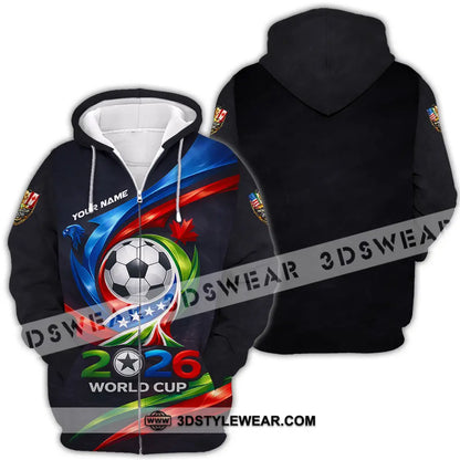 Unisex Shirt - Custom 2026 World Cup 3D Shirt Zipper Hoodie / S T-shirt