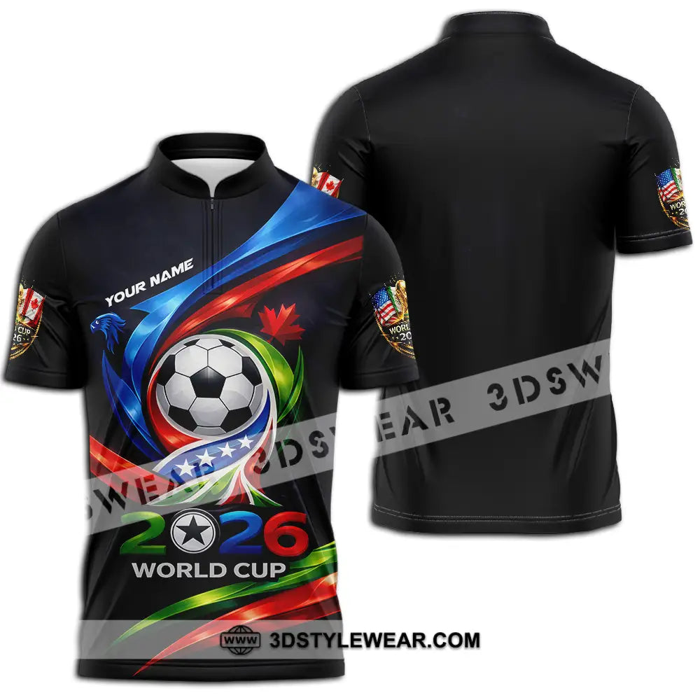 Unisex Shirt - Custom 2026 World Cup 3D Shirt Zipper Polo Shirt / S T-shirt